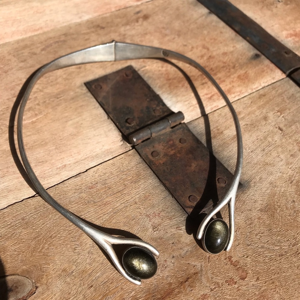 Vintage Taxco heavy Sterling Clamper Choker